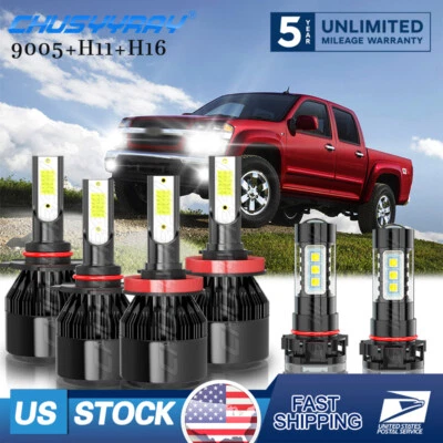 Para Chevrolet Colorado 2016 2017 2018 - Faro LED alto/bajo + luz antiniebla 6x blanco Foto 1 de 4