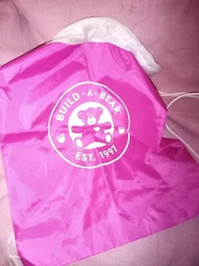 Build A Bear Workshop - Ruck Sack Back Pack Draw String Pink with emblem New - Picture 1 of 3