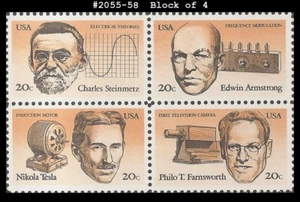 USA5 #2055-58 MNH BL4 American Inventors - Bild 1 von 1