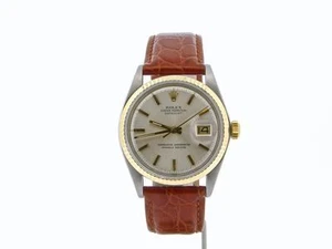 Rolex Datejust Mens 2Tone 14K Yellow Gold & Stainless Steel Watch w/ Silver Dial - Picture 1 of 5