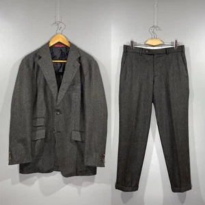 PAL ZILERI CONCEPT Mens Wool Cashmere Gray Striped 2 Piece Half Lined Suit Sz 50 - Picture 1 of 24