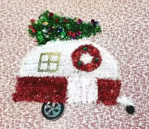 Albero di Natale Vintage Camper Decorazione Natalizia 12" Shasta Cannellato Prosciutto Rimorchio  - Foto 1 di 4