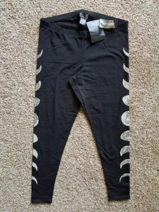 Midnight Hour Moon Phase Leggings Hot Topic Womens Plus Size 0 Black Goth Punk - Picture 1 of 7