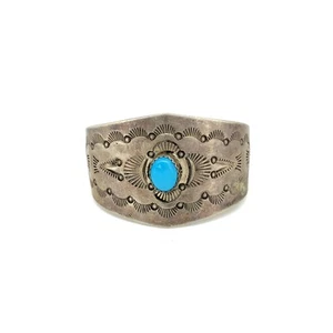 Vintage Southwestern Native Turquoise, Sterling Silver Hair Clip - Picture 1 of 11