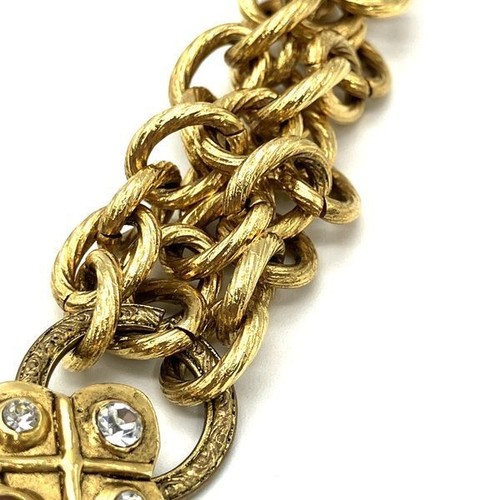 Collana lunga CHANEL Gripoa 3 fili oro strass multicolore donna