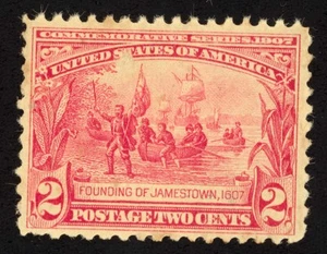 US Scott 329 Mint NG 2c carmine Founding of Jamestown, 1607 Lot MS088 bhmstamps - Picture 1 of 2