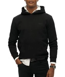 Superdry Mens Essential Logo Hoodie Black - Picture 1 of 9