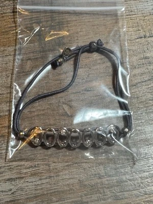 SILPADA СЕРЕБРО CZ «СЛАДКАЯ СДЕЛКА» СЕРЫЙ СКОЛЬЗЯЩИЙ БОЛО ШНУР БРАСЛЕТ ~ B2418 - Изображение 1 из 3