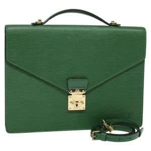 LOUIS VUITTON Epi Porte Documents Bandouliere Briefcase Green M54464 Auth 127176 - Picture 1 of 23