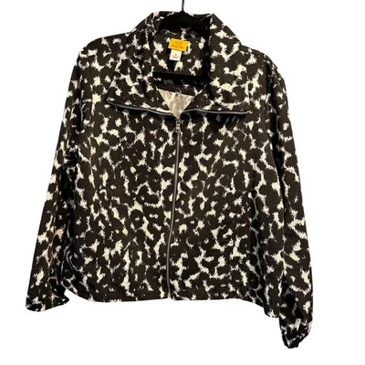 Ruby Rd. Size 16 Jacket Zip Front Animal Print Elastic Waist Elastic Cuffs  - Image 1 of 4