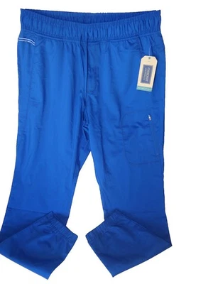 Men's Medical Scrubs Blue Elastic Waist Pants - NWT - Size Large - Image 1 of 4