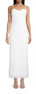 LILLY PULITZER GILLIAN PIZZO MAXI ABITO SLIP BIANCO FARFALLA GIARDINO 3D NUOVO CON ETICHETTE Taglia 2 - Foto 1 di 16