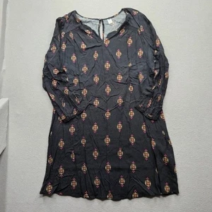 Old Navy Women's Size XL Black Pink Pattern 3/4 Sleeve Dress - Picture 1 of 11