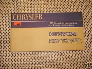 1979 CHRYSLER OWNERS MANUAL ORIGINAL GLOVE BOX BOOK NR - Picture 1 of 1