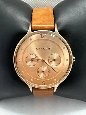 Reloj pulsera Skagen Anita SKW2392 para mujer cuero marrón esfera analógica cuarzo AEA017 Foto 1 de 4