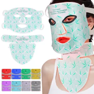 7 Farben Infrarot LED Lichttherapie Gesichtsmaske Anti-Aging Akne Falten wiederverwendbar - Bild 1 von 10