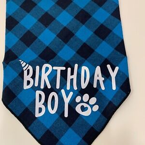 Red & Blue Dog Bandanas “Free Kisses, Big Brother, Birthday Boy”