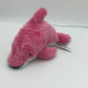 Juguete suave de peluche de delfín blanco rosa aurora 8" animal vida marina  - Imagen 1 de 5