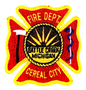 BATTLE CREEK – FIRE DEPT - MICHIGAN MI Fire Patch EMS Rescue CEREAL CITY USED - Picture 1 of 1