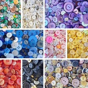Buttons By Weight Bags Mixed Shapes Assorted Colours Craft 125g 250g 500g 1KG - Picture 1 of 11
