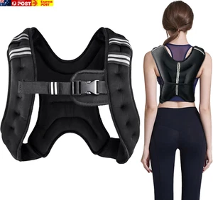 Weighted Vest, 3Kg 5Kg 8Kg 10Kg Weight Workout Vest with Reflective Stripe for W - Picture 1 of 7