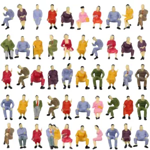 50pcs Model Trains O Scale 1:43 Seated Figures People Passenger Sitting P4302 - Picture 1 of 6