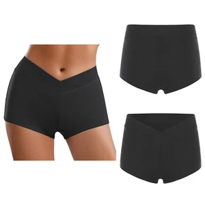 Womens Clubwear Rave Shorts Solid Color Trousers Workout Front Casual Dance Gym - Picture 1 of 20