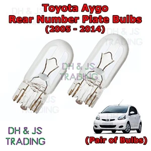 For Toyota Aygo Rear Number Plate Bulbs Pair Reg Plate Bulb Light Lights 05-14 - Picture 1 of 1