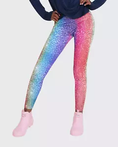 Leggings Terez Niñas Arco Iris Estampado Brillo Talla 14 - Imagen 1 de 3