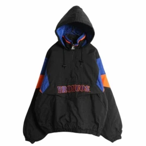 VTG 90s NFL DENVER BRONCOS STARTER PUFFER JACKET HOODIE HALF ZIP SIZE M - Picture 1 of 8