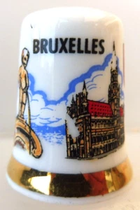 DE A COUDRE DE COLLECTION THIMBLE PORCELAINE BRUSSELS BRUXELLES BELGIQUE - Imagen 1 de 4