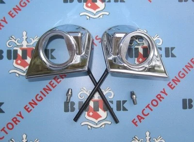 1957 Buick Special & Century Windshield Wiper Escutcheons. Pair. Chrome - Image 1 of 3