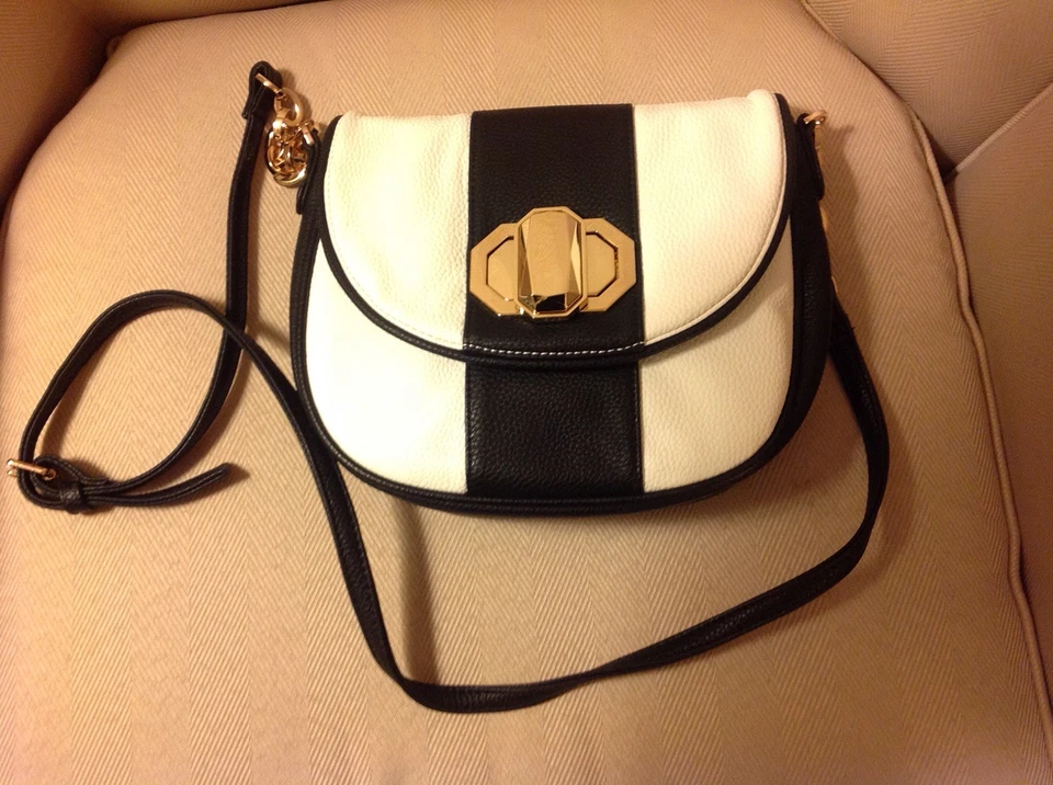 Bolso de Mano Deux Lux-Jules Dorado Turn-Lock Bandolera Blanco y Negro Nuevo con Etiquetas Foto 1 de 1