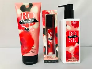 VICTORIA'S SECRET HARDCORE ROSE EAU DE PARFUM ROLLERBALL BODY CREAM LOTION UPICK - Picture 1 of 7