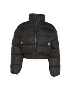 Women' s Cropped Quilted Puffer Jacket Outerwear Coats Small 01black - Picture 1 of 7