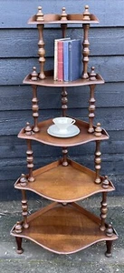 Vintage Reproduction 5 Tier Whatnot Display Shelf Stand / Plant Stand - Picture 1 of 12