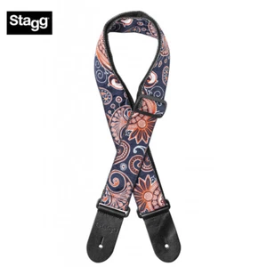 Stagg 2" gewebtes Nylon rot Paisley 2 Muster Gitarrengurt SWO-PSLY 2 ROT - Bild 1 von 1