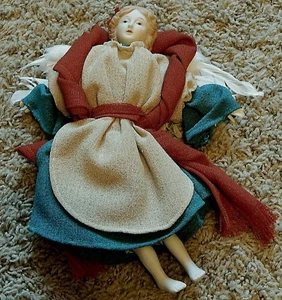 PIES MANOS CABEZA DE PORCELANA VICTORIANA DE ÁNGEL DE NAVIDAD TOPPER - Imagen 1 de 4