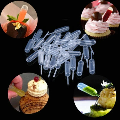 50PCS Plastic Squeeze 4ml Transfer Pipettes Dropper For Cupcake Ice Cream Decor - Image 1 of 4