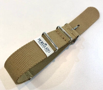 Cinturino Orologio MORELLATO Tessuto NYLON militare marrone chiaro 18 20 22