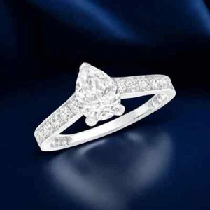 1.70Ct Pear Cut Lab Grown Diamond Engagement Ring IGI Certified 14K White Gold - Picture 1 of 9