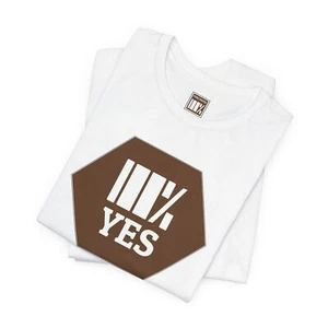 100% Yes Short Sleeve Tee Shirt Percentee™ Logo Personalized Text - Picture 1 of 25