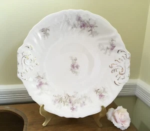 Antique Johnson Bros Made in England 10” Serving Plate Purple Flowers c.1900 - Picture 1 of 17