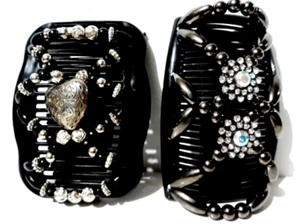 Magic Hair Combs Double Comb Clips Rhinestones/Beads Styling Tool - Picture 1 of 8