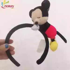 Disney Parks Shanghai Baby Mickey Mouse Sleeping Plush Ears Headband Cartoon - Picture 1 of 7