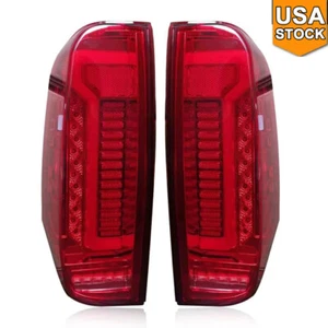 For 2005-2015 Nissan Navara Frontier D40 LED Tube Red Housing Tail Lights Lamps - Picture 1 of 12