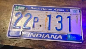 Indiana 1990 Back Home Again matrícula - Imagen 1 de 2