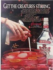 1980's Halloween SMIRNOFF Vodka Punch Bowl Romance Colorful Vintage Print Ad