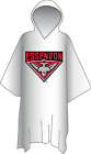 Essendon Bombers Official AFL Logo Plastic Poncho Rain Coat & Hood x 3