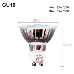 Halogen Spotlight Bulb 20w 35w 50w Glass Housing 2pins Dimmable Spotlights Gu10 - Picture 1 of 3